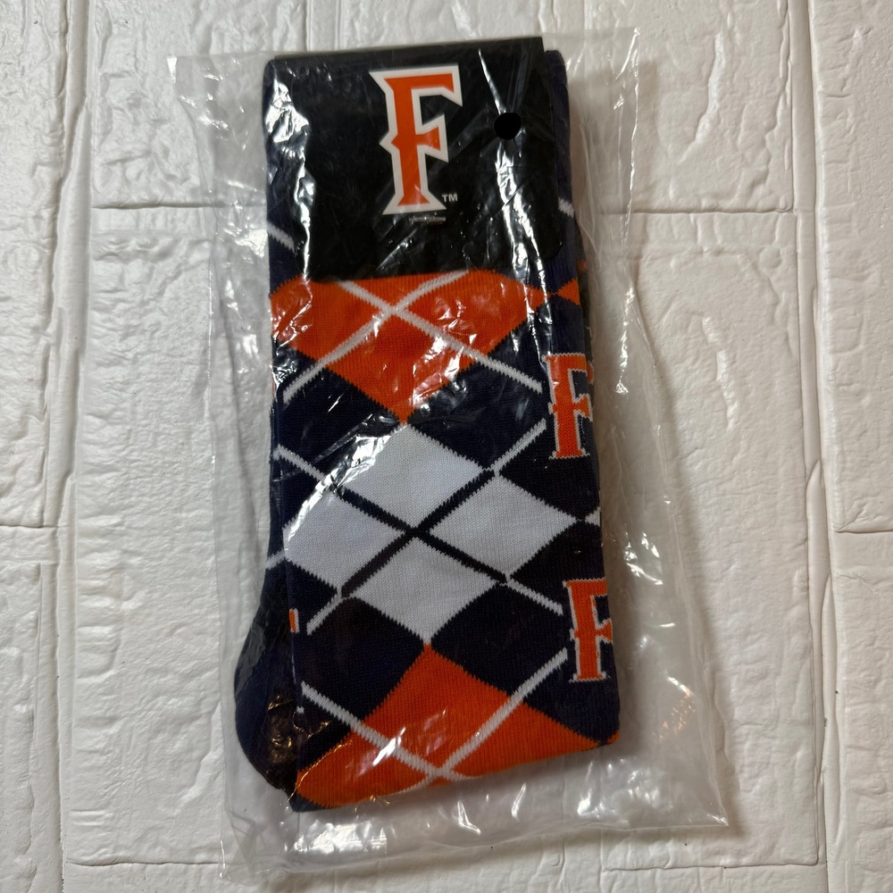NCAA Socks Unisex One Size Blue Orange Florida Gators Argyle Crew Socks